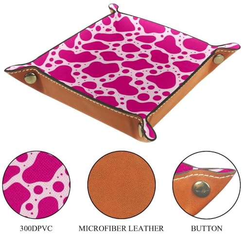Pink Cow Print Dice Tray Dice Rolling Tray Folding Dice Holder for Dice Games, Like RPG, DND and Other Table Games - color: Multi 9