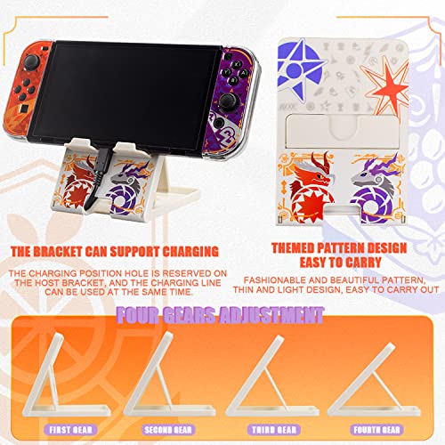 Busjoy Stand for Nintendo Switch, Steam Deck, Switch OLED, Switch Lite, Cute Game Theme Angle Adjustable Holder, Portable Foldable Non-Slip Bracket-White - color: White