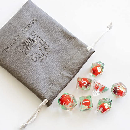 Sage's Portal Familiars and Reagents Resin DND Dice Set Polyhedral Dice Set for Dungeons and Dragons RPG Tabletop TTRPG (Magic Apples) - color: Magic Apples