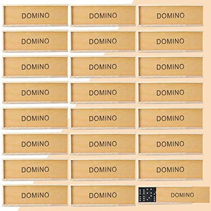 Hungdao 24 Pack Mini Dominos Set for Kids Adults Bulk Double 6 Dominoes 28 Tiles Wooden Traditional Board Games Double Six Standard Dominoes Party Favors Gifts Travel Family Games Toys with Wood Case
