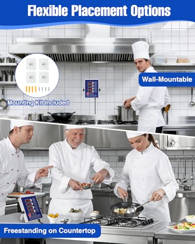 Commercial Kitchen Timer for Cooking, 4 Channel Timer Restaurant Kitchen Supplies, Heavy-Duty Timer - Stainless Steel | Digital LED Technology | Reminder Function | Loud Alarm - size: 4 channel