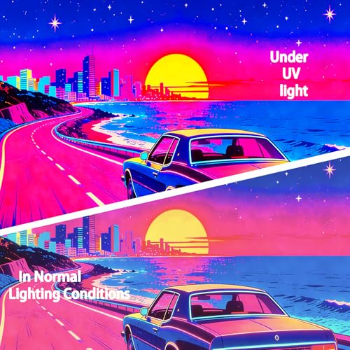 KKYEJLQYI UV Reactive Tapestry, Black Light Neon Wall Tapestry, Luminous Space Tapestry, Bedroom, Living Room, Game Room Decoration Large Tapestry (City-5) - color: City-5