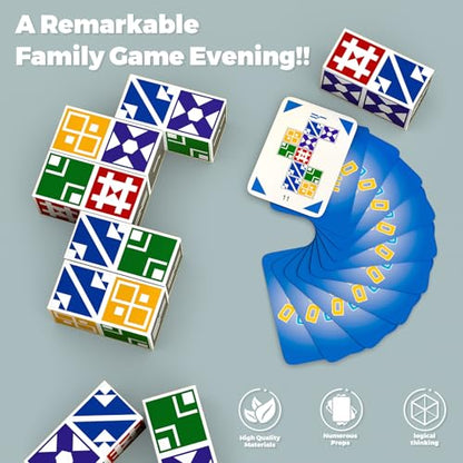 BBnote Matching Puzzle Game for Kids & Adults, Family Board Games Block for Boys & Girls Ages 6-8 8-12, 3+ Player Card Puzzles for Children 6+ Year Olds - size: Edition 1.0: 2-4 players