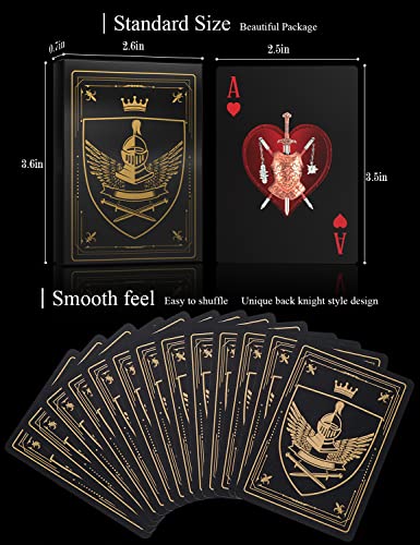 ACELION Waterproof Clear Playing Cards, Plastic Playing Cards, Deck of Cards, Gift Poker Cards (Knight) - color: Black Knight