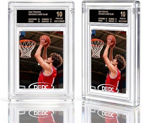 DEDC 2 Pack Graded Card Acrylic Display Case Only for BGS 99.6% UVR & 99.8% Clarity 2.8cm Thick Magnetic Standing Independently Display Protector Box for Sports & TCG Trading Card with 1 Cloth - color: Transparent, size: Fit for BGS