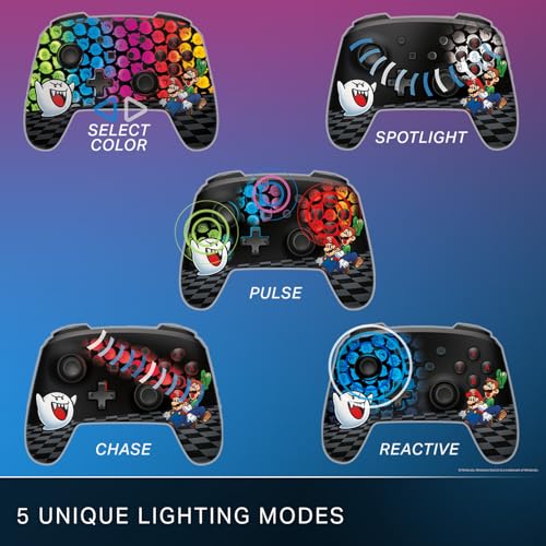 PowerA Enhanced Wireless Controller for Nintendo Switch with Lumectra – Mario Peek-A-Boo, rechargeable battery, motion controls, officially licensed - style: Mario Peek-A-Boo