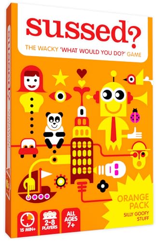 SUSSED The Wacky ‘What Would You Do’ Social Card Game - Simple Fun for Kids, Teens and Adults - Easy Family Travel Game for Road Trips - Ages 7 and Up - Orange Deck - color: Oddball Orange (Silly Goofy Stuff Theme)