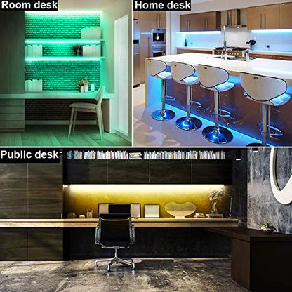 Dimmable Under Cabinet Lighting, RGB LED Light Bar, RF Remote Control Lamp, Multicolor Under Counter Lights for Desk, Room, Cupboard, Hallway, Shelf, Closet (12 Inch) - size: 12 Inch
