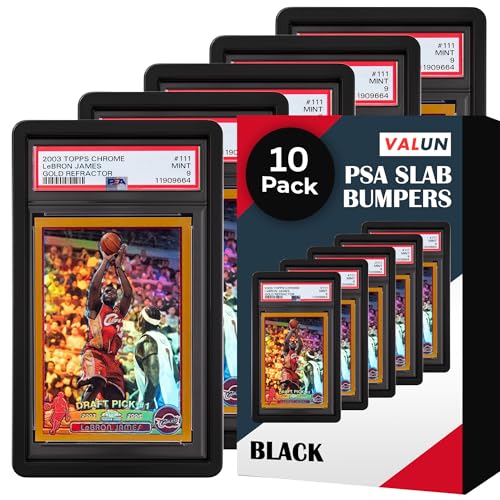 10 Pack Black Slab Guards Fits PSA Slabs - PSA Slab Protector Hard TPU PSA Slab Guard for Graded Cards – PSA Slab Bumper Guard for graded slabs – Slab Protector for PSA Cards - color: (10) Blackout Edition