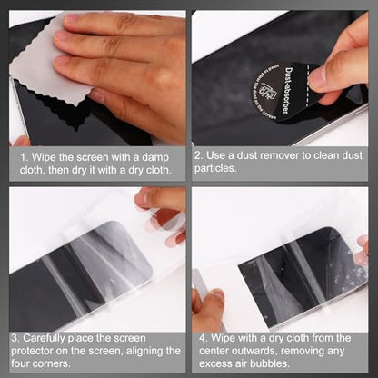 3 Sets Screen Protector for Handheld Game Console, PET Transparent Screen Protector Cover Accessories Includes Cleaning Cloth Scrapers Dust-Free Stickers & Alcohol Packets for AYN Odin 2 Portal