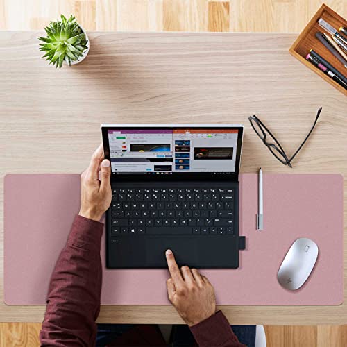 Aothia Double-Sided PU Leather Desk Pad - Non-Slip Large Mouse Pad & Desk Mat for Office, Home - Waterproof, Easy to Clean, Durable Dual-Sided Surface (23.6"x13.7", Purple) - color: Purple, size: 23.6" x 13.7"