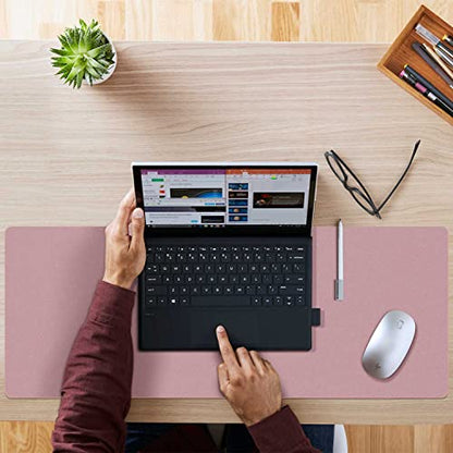 Aothia Double-Sided PU Leather Desk Pad - Non-Slip Large Mouse Pad & Desk Mat for Office, Home - Waterproof, Easy to Clean, Durable Dual-Sided Surface (23.6"x13.7", Purple) - color: Purple, size: 23.6" x 13.7"