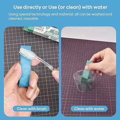 stedi Sanding Sponge for Model Gundam Building, 1000 to 2500 Grit | Hobby Model Tools Hand Sanding Block Waterproof Wet Dry Reuse Sandpaper, 30 Sheets - style: Sanding Sponge Strips#1000 to #2500(30PCS)