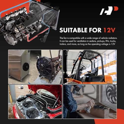 A-Premium 7.5'' 7.5 inch Slim Universal Electric Cooling Fan Assembly | 12V 80W, Pull Fan with Mount Kit - style: 7.5 inch