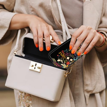 Card Holder Credit Cards Holder for Women RFID wallet women Business Card Holder Wallet Mini Aluminum Card Wallet RFID Blocking Slim Metal Hard Card for Women, Beautiful Flowers and Plants - color: Beautiful Flowers and Plants
