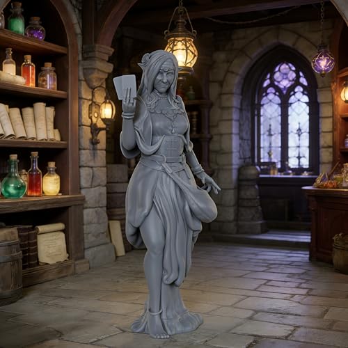 AUSPDICE Fortune Teller 25mm Scale Unpainted Resin DND Miniatures AS967 | Mystic Seer and Tarot Reader NPC Set, 1:64 Fantasy Figures for Dungeons and Dragons, TTRPG, Tabletop RPG and Dungeon Masters