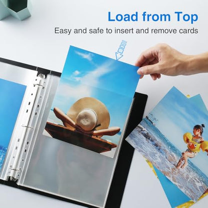 Sooez 30 Pack 8x10 Photo Sleeves for 3 Ring Binder, Hold 60 Pictures | Heavy Duty Plastic Binder Sleeves, Photo Album Refill Pages, Acid Free Archival Page Protector, Binder Inserts for Postcard - size: 8x10" 1-Pocket