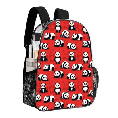 Waterproof Clear Beach Backpack Large Capacity PVC See Through Bag | Waterproof, Bear Panda Red, Transparent Daypack, for Work Travel College Seaside Beach Trips - color: Pattern (497)