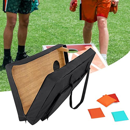 DSLEAF Cornhole Carrying Case for 4' x 2' Regulation Size, Heavy-Duty 600D Cornhole Boards Bag with Padded Shoulder Strap and Double Slide Zipper, Only Bag | Fits 4' x 2' Cornhole Boards and 8 Beanbags, Two-ways Zipper, Durbale Nylon Material, Padded Shou