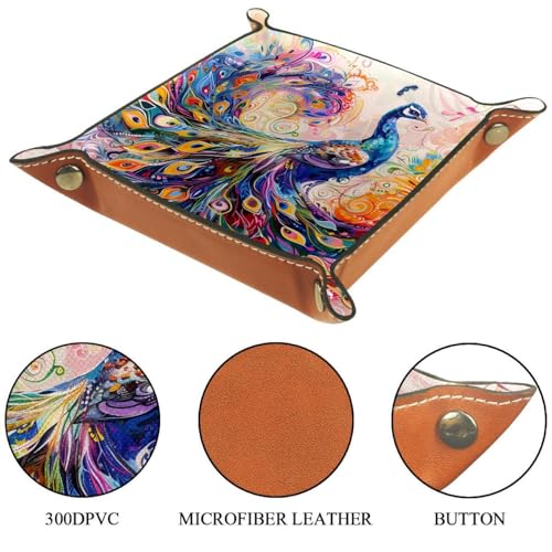 Dancing Peacock Dice Tray Dice Rolling Tray Folding Dice Holder for Dice Games, Like RPG, DND and Other Table Games - color: Multi 8