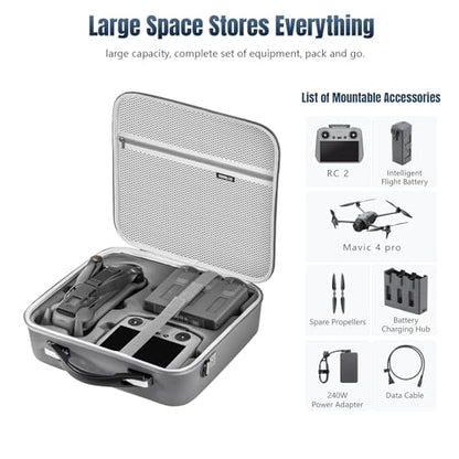 Mavic 4 Pro Carrying Case Storage Bag, Hold RC 2 Remote Controller, Compatible with DJI Mavic 4 Pro Fly More Combo - style: For Fly More Combo