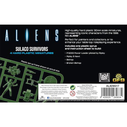 GF9: Aliens: Sulaco Survivors - 4 RPG Miniatures, Hard Plastic Figures, Unpainted, Roleplaying Game Accessories, Based On The 1986 Film Aliens