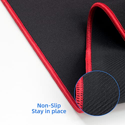 Wolaile Large Computer Mouse Pad for Desk-White Stitched Edge-50x17 inches - color: White, size: 50"x17"