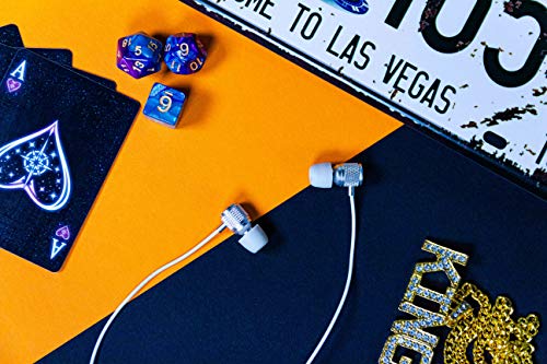 LUDOS Ultra Wired Earbuds in-Ear Headphones, 5 Years Warranty, Earphones with Microphone, Noise Isolating Ear Buds, Memory Foam for iPhone, Samsung, School Students, Kids, Women, Small Ears - White - color: White, style: 3.5 mm