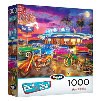 RoseArt - Back to The Past - Drive in Diner - 1000 Piece Jigsaw Puzzle for Adults - style: Drive In Diner