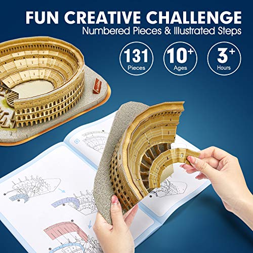 CubicFun Rome Colosseum 3D Architecture Puzzle, 131 Pieces, Ages 8+ - style: 2 Italy︱The Colosseum