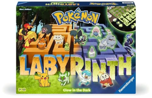 Ravensburger Pokémon Labyrinth Glow in the Dark - Sliding Fun with Your Favorite Pokémon - Playable in Light and Dark for 2-4 Players Ages 7 and Up - style: Pokémon Labyrinth Glow in the Dark