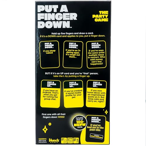 Put A Finger Down Party Card Game for Groups and Game Night | Party gameplay, Conversation starter, Group activity, Quick setup, Ages 14+, Social game night