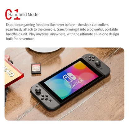Tideal Set of Replacement Controller for Nintendo Switch - Compatible with Nintendo Switch (1) / OLED/Lite - Dual Vibration/Motion Control / 6-Axis Gyro (Black) - color: Black
