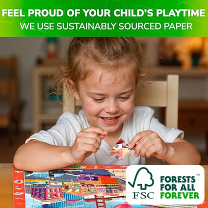 Jigsaw Puzzles for Kids Ages 4-6 - 4 x 60 Piece Kids Puzzles Ages 5-8 | Search and Find Puzzles for Kids Ages 6-8 - Toddlers Puzzles Ages 3-5 Year Old - Forest, Polar, Usa Park and City Animal - color: Animals