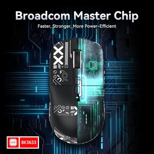 MAMBASNAKE Attack Shark X6 Wireless Gaming Mouse,RGB Magnetic Charging Dock,49g Ultralight X3 Upgrade,Tri-Mode 2.4GHz/BT5.2/USB-C,PAW3395 Sensor 26KDPI,G502 Programmable Mice for Win/Mac - Black&Tape - color: Black&Tape