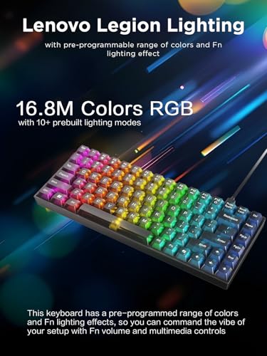 Lenovo Legion K510 Mini Pro Wired Mechanical Gaming Keyboard - 75% Compact Design, RGB Illumination, Hot-Swappable Mechanical Switches, Programable Keys - style: K510 Mini