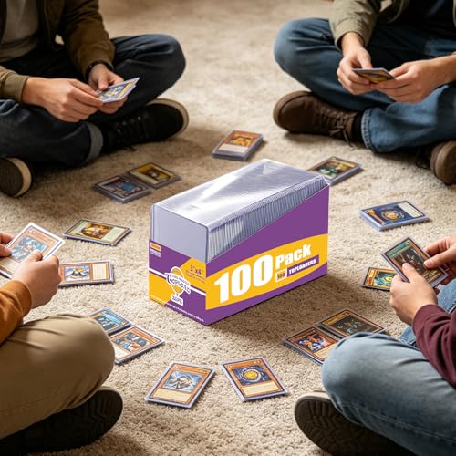 100 Top Loaders, 3"x4" Rigid Hard Plastic Card Holder, Single Toploaders | Premium Card Protector, Playing Cards Holders, Fits 2.5"x3.5" Sized Standard Collectible Trading Baseball Sports Game Cards - size: Single 100 Hard
