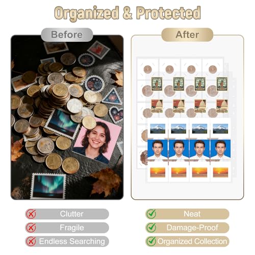 BYSTER Coin Collection Book, 30 Pack 600 Pockets Coin Sleeves, Coin Collection Holder Album, Coin Collection Organizer Storage Box Case (Coin Flips Not Included), Reddish Brown - color: Reddish Brown