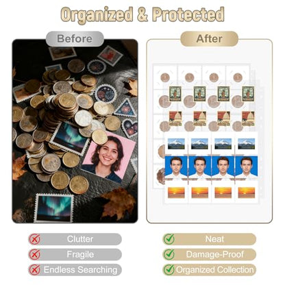 BYSTER Coin Collection Book, 30 Pack 600 Pockets Coin Sleeves, Coin Collection Holder Album, Coin Collection Organizer Storage Box Case (Coin Flips Not Included), Reddish Brown - color: Reddish Brown