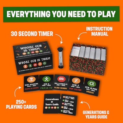Black Culture Trivia Card Game | Fun Multi-Generational Party Game for Adults & Teens | 5 Categories | 250 Trivia Cards & Sand Timer | Great for Game Nights & Family Gatherings!