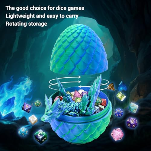 Mystery DND Dice Set, Dragon Egg & Dragon with 7pcs Polyhedral Dice,Over 100 Dice Styles Game Dice Suitable for Dungeons and Dragons,RPG,MTG,Role Playing Table Game - style: Dragon Egg Dice Set A