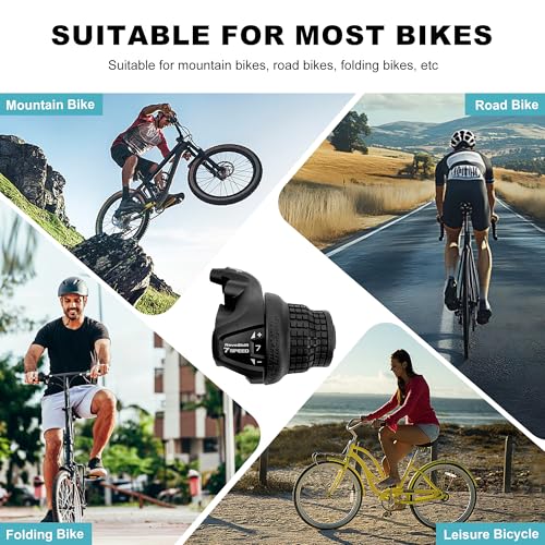 Bike Gear Shifters 3×7 Speed Left SL-RS25 21S Shift Lever Bicycle Twist Grip Thumb Gear Shifter for MTB Folding Mountain Bike - size: RS25-3x7