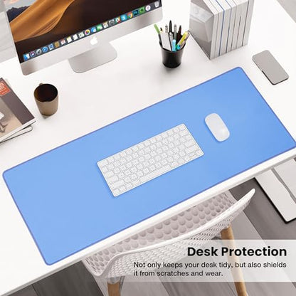 ALOANES Non-Slip Extended Mouse Pad Office&Home Desk Mat Stitched Edge | Blue Waterproof Jacquard Mousepad for Keyboard, Computer Gaming 31.5"x11.81"x0.12" - color: Blue, size: 31.5L x 11.8W inches
