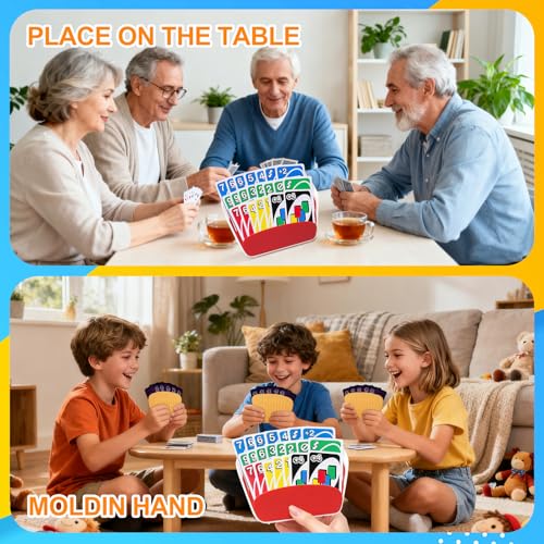Card Holders for Playing Cards — 4-Pack Playing Card Holder, with Foldable Stand, Suitable for Little Hands, Seniors, Adults, Compatible with UNO, Poker, Essential for Game Night.