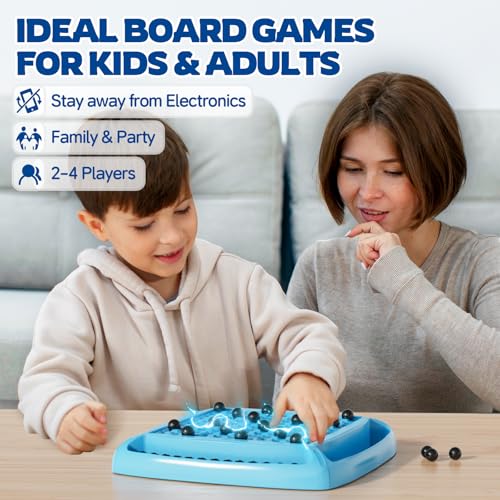 Magnet Game, Magnetic Games Chess, Board Games for Kids 6-8-12, Magnet Chess Kid Games, Family Board Games for Kid and Adults, Magnetic Game with 40 Pieces, Fun Birthday Gifts for Kids (Blue) - color: Blue
