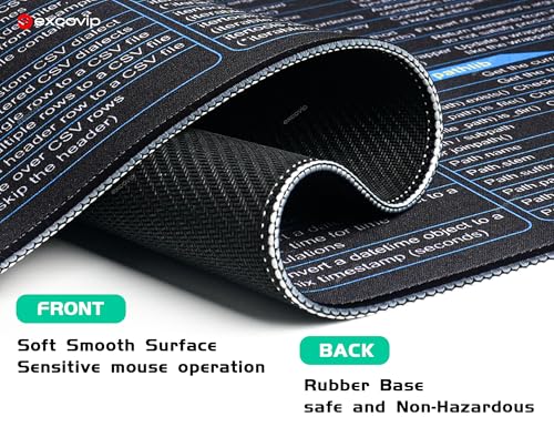 excovip Commands Shortcuts Mouse Pad for Python3.x-Extended Large Cheat Sheet Mousepad PC Office Spreadsheet Keyboard Mouse Mat Non-Slip Stitched Edge 80x30x0.2 cm 0548 - color: for Python3.x