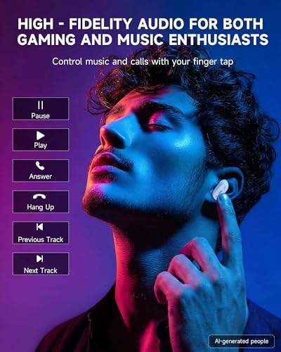 AOC ACT3512 Wireless Gaming Earbuds for PS5 PC Switch, 2.4GHz USB-C Dongle & Bluetooth 5.3 Headphones, 20ms Ultra-Low Latency, Noise Cancelling Mic, 32H Playtime in-Ear Gaming Headset | 20ms Ultra-Low Latency, Bluetooth 5.3 Headphones, Noise Cancelling Mi