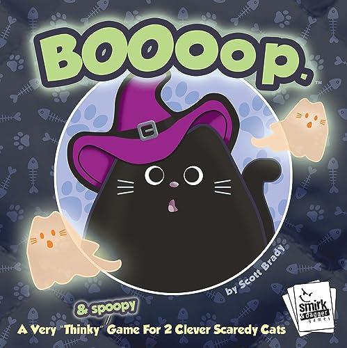 BOOoop by Smirk & Dagger: Adorable 2 Player Strategy Board Game, with 34 Cat and Kitten Pieces, Halloween Edition with NEW Ghost Cats, A Great Gift for Couples, Family, Adults and Kids Ages 10 and Up - style: BOOOOP