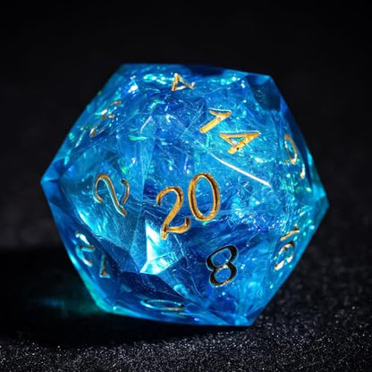 7PCS DND Dice Set,Transparent Sharp Edge Dice Set D&D RPG Polyhedral Die,for Dungeons and Dragons TTRPG Games Roleplaying Games,with Gift Box(Galaxy Blue) - color: Galaxy Blue