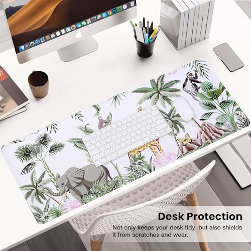 ALOANES Waterproof Gaming Mousepad Large Mouse Mat Non-Slip Rubber Base | Desk pad Keyboard Desk Mat for Computer, Office Home, Zoo Mat XL(31.50"x11.81"x0.12") - color: Zoo, size: 31.5L x 11.8W inches